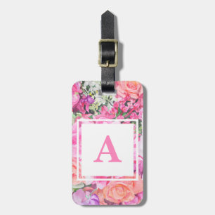 Étiquette À Bagage Étiquette florale de bagage d'aquarelle