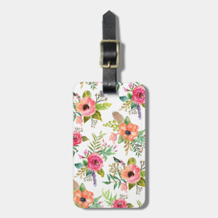 Étiquette À Bagage Étiquette florale de Bohème de bagage de