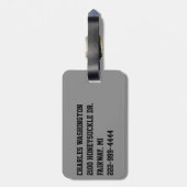 Étiquette À Bagage Étiquette grise faite sur commande de bagage de (Dos Vertical)
