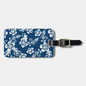 Étiquette À Bagage Étiquette hawaïenne bleue de bagage d'impression (Devant horizontal)