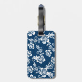 Étiquette À Bagage Étiquette hawaïenne bleue de bagage d'impression (Dos Vertical)