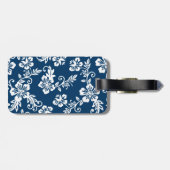 Étiquette À Bagage Étiquette hawaïenne bleue de bagage d'impression (Dos horizontal)