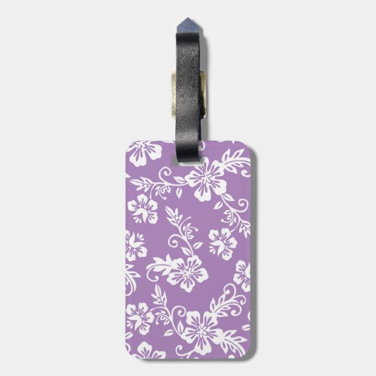 Étiquette À Bagage Étiquette hawaïenne pourpre de bagage d'impression (Dos Vertical)
