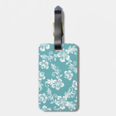 Étiquette À Bagage Étiquette hawaïenne turquoise de bagage (Dos Vertical)