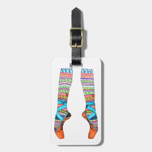 Étiquette À Bagage Étiquette heureuse de ballet (Devant Vertical)