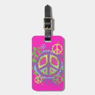 Étiquette À Bagage Étiquette hippie de bagage de signe de paix de