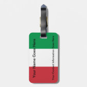 Étiquette À Bagage Étiquette italienne de bagage de drapeau de (Dos Vertical)