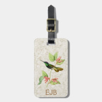 Étiquette magnifique de bagage de colibri