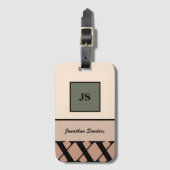 Étiquette À Bagage Étiquette Masculine monogramme Neutre (Devant Vertical)