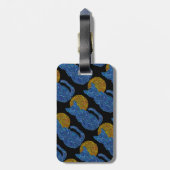 Étiquette À Bagage Étiquette mignonne de bagage d'art de chat bleu de (Dos Vertical)