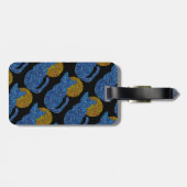 Étiquette À Bagage Étiquette mignonne de bagage d'art de chat bleu de (Dos horizontal)