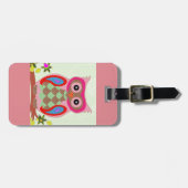 Étiquette À Bagage Étiquette mignonne de bagage de hibou (Devant horizontal)