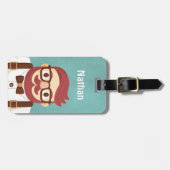 Étiquette À Bagage Étiquette mignonne de bagage de monsieur de (Devant horizontal)