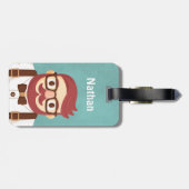 Étiquette À Bagage Étiquette mignonne de bagage de monsieur de (Dos horizontal)