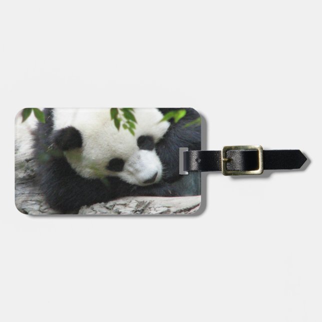 Étiquette À Bagage Étiquette mignonne de bagage de panda (Devant horizontal)