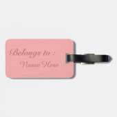 Étiquette À Bagage Étiquette mignonne de nom de lapin (Dos horizontal)