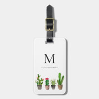 Étiquette mise en pot de bagage de monogramme de