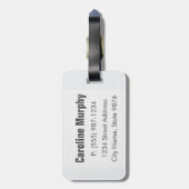 Étiquette À Bagage Étiquette moderne de bagage - blanc simple et (Dos Vertical)