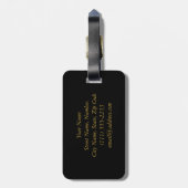 Étiquette À Bagage Étiquette moderne de bagage de monogramme avec le (Dos Vertical)