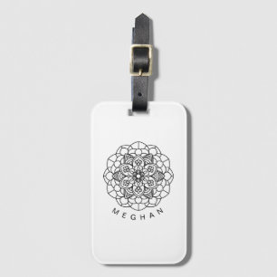 Étiquette À Bagage Étiquette Monochrome Mandala ⎥ bagage