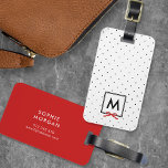 Étiquette À Bagage Étiquette Monogram Chic Red Ribbon Polka Dot Lugga<br><div class="desc">Voyagez dans le style avec cette étiquette de bagage monogramme chic avec un carré noir bordé d'un ruban rouge contre un motif pois noir et blanc. Personnalisez-le en remplaçant le texte de l'espace réservé. Pour plus d'options comme changer la police et sa taille/couleur ou l'espacement entre les lettres cliquez sur...</div>