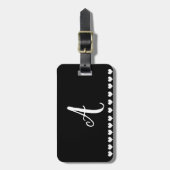 Étiquette À Bagage Étiquette Monogramme initiale des bagages (Devant Vertical)