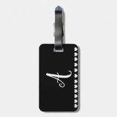 Étiquette À Bagage Étiquette Monogramme initiale des bagages (Dos Vertical)