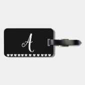 Étiquette À Bagage Étiquette Monogramme initiale des bagages (Dos horizontal)