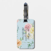 Étiquette À Bagage Étiquette Monogramme Motif Botanique (Dos Vertical)
