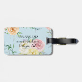 Étiquette À Bagage Étiquette Monogramme Motif Botanique (Dos horizontal)