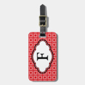 Étiquette À Bagage Étiquette Monogramme - O - Rouge (Devant Vertical)