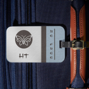 Étiquette À Bagage Étiquette Monogramme Papillon Linge Regarder les b