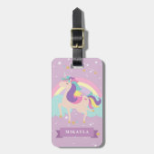 Étiquette À Bagage Étiquette monographique personnalisée Unicorn Sac/ (Devant Vertical)