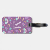 Étiquette À Bagage Étiquette monographique personnalisée Unicorn Sac/ (Dos horizontal)