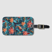 Étiquette À Bagage Étiquette motif en papier floral transparent (Devant Horizontal)