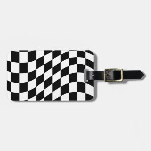 Étiquette À Bagage Étiquette Motif en tableau noir et blanc