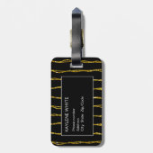 Étiquette À Bagage Étiquette Motif Parties scintillant or et bagage n (Dos Vertical)