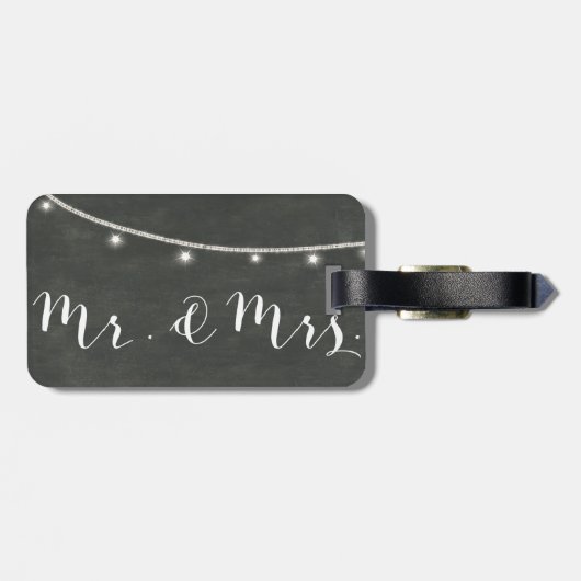 Étiquette À Bagage étiquette Mr&Mrs, lumières de bagage de tableau de (Dos horizontal)
