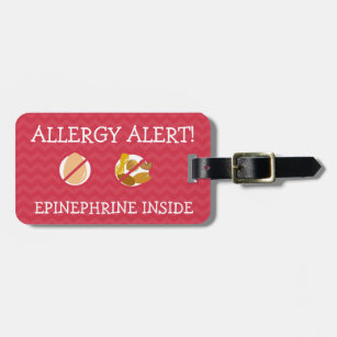 Étiquette À Bagage Étiquette multiple d'alerte d'allergie alimentaire
