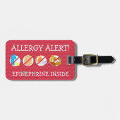 Étiquette À Bagage Étiquette multiple d'alerte d'allergie alimentaire (Devant horizontal)