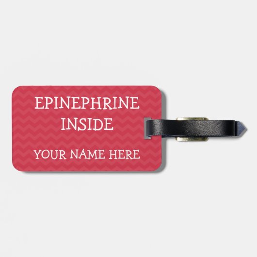 Étiquette À Bagage Étiquette multiple d'alerte d'allergie alimentaire (Dos horizontal)