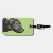 Étiquette À Bagage Étiquette noire de bagage de Labrador (choisissez (Devant horizontal)