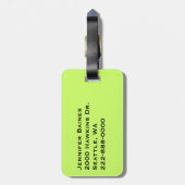 Étiquette À Bagage Étiquette noire et blanche élégante de bagage de (Dos Vertical)