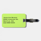 Étiquette À Bagage Étiquette noire et blanche élégante de bagage de (Dos horizontal)