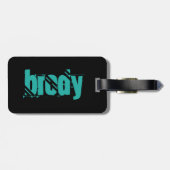 Étiquette À Bagage Étiquette noire et bleue de Brody de bagage (Dos horizontal)