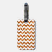 Étiquette À Bagage Étiquette orange moderne de bagage de monogramme (Dos Vertical)