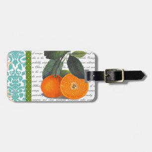 Étiquette À Bagage Étiquette orange vintage de bagage de fruit de la