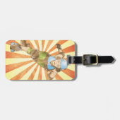 Étiquette À Bagage Étiquette personnalisée de bagage de fille de (Devant horizontal)