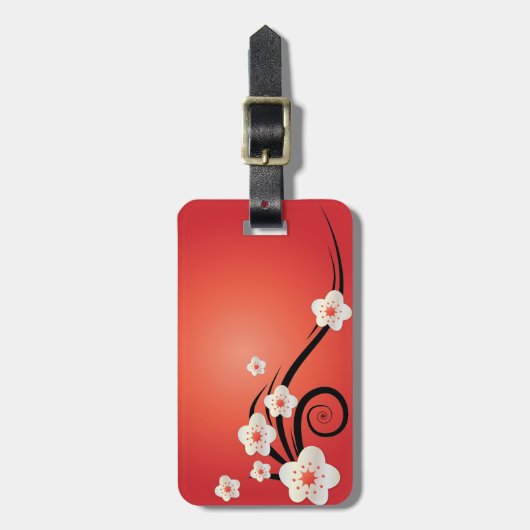 Étiquette À Bagage Étiquette personnalisée de bagage de fleurs de (Devant Vertical)