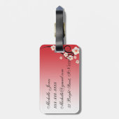 Étiquette À Bagage Étiquette personnalisée de bagage de fleurs de (Dos Vertical)